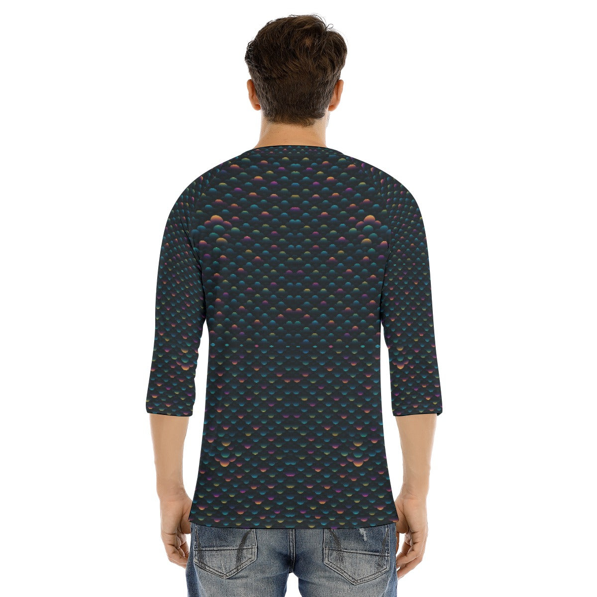 Men's Bracelet Sleeve T-shirt With Button Closure - view 4