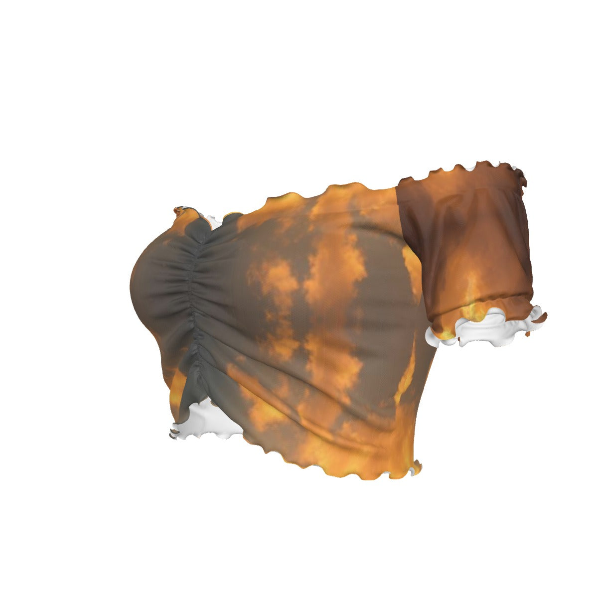 Women's One-shoulder Off-the-navel Short Sleeve T-shirt