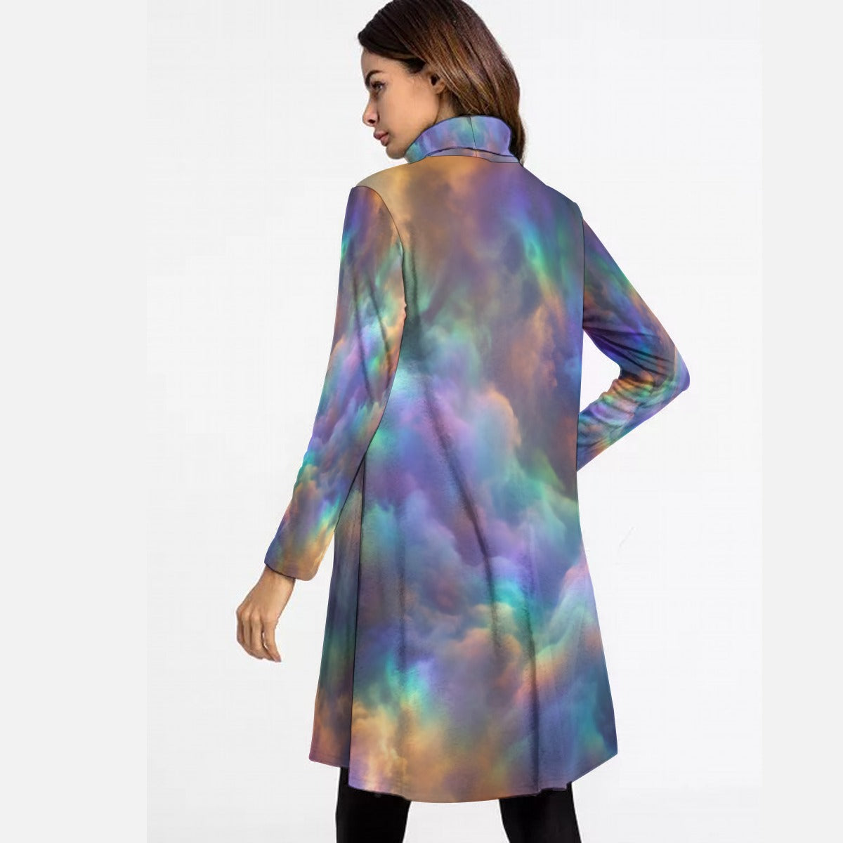 Women's High Neck Dress With Long Sleeve