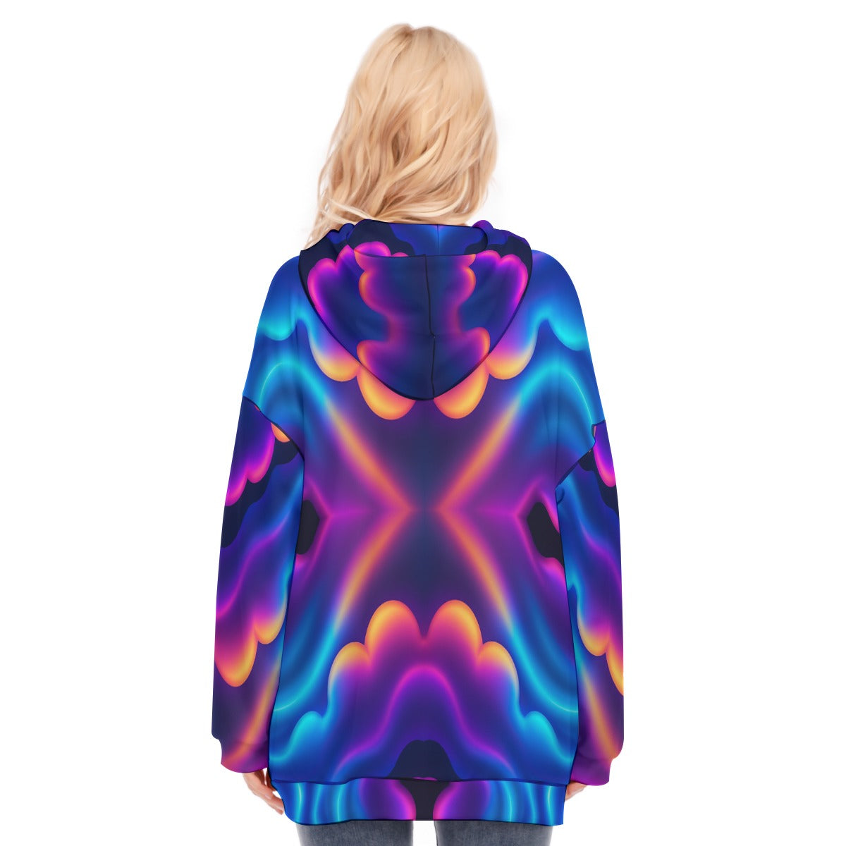 Women's Long Hoodie With Zipper Closure
