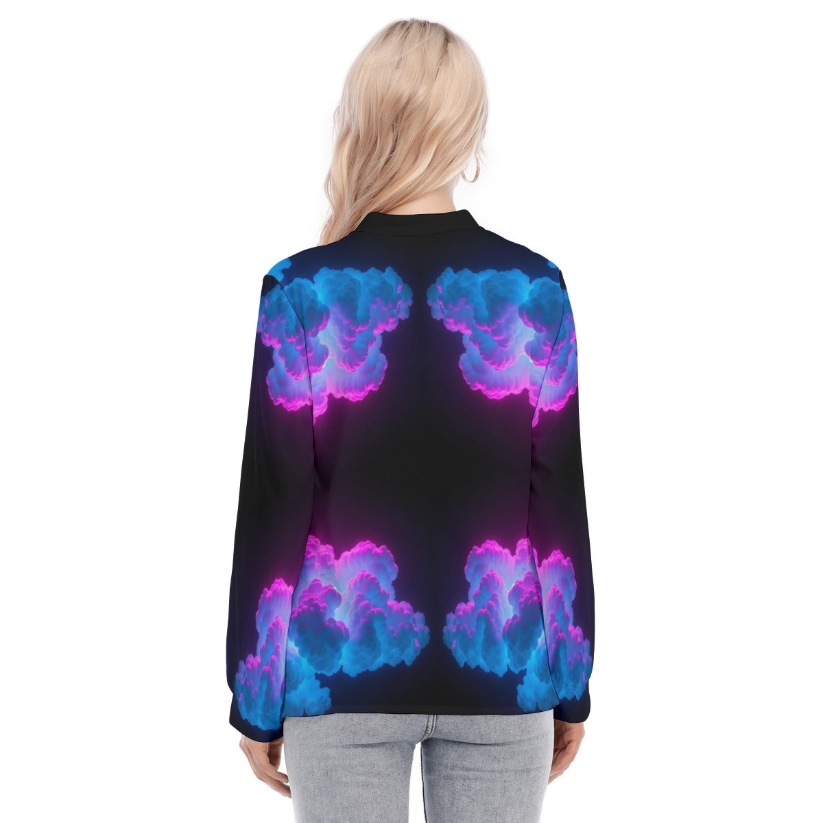 Women's Long Sleeve Blouse With Button Closure