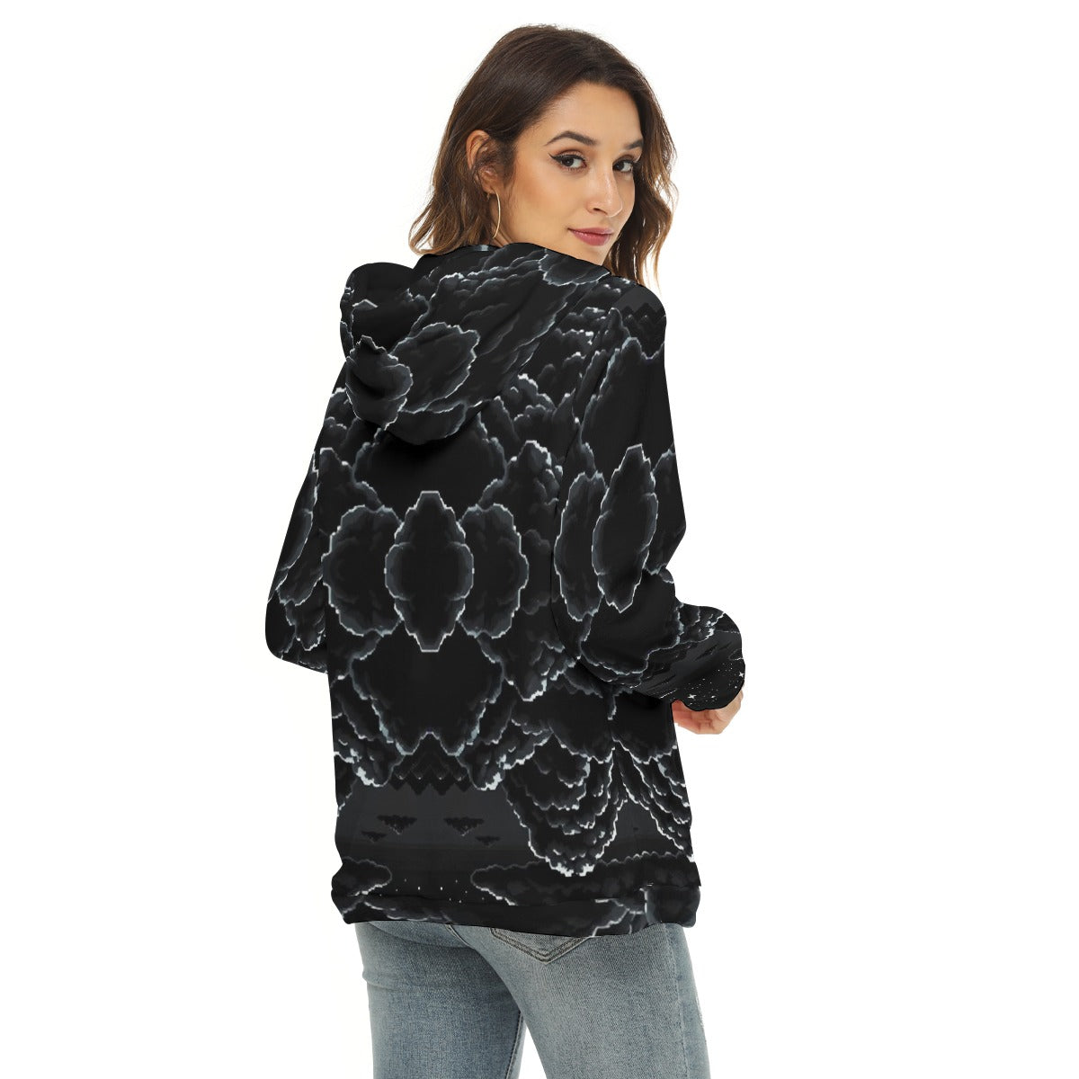 Women's Borg Fleece Hoodie With Half Zip
