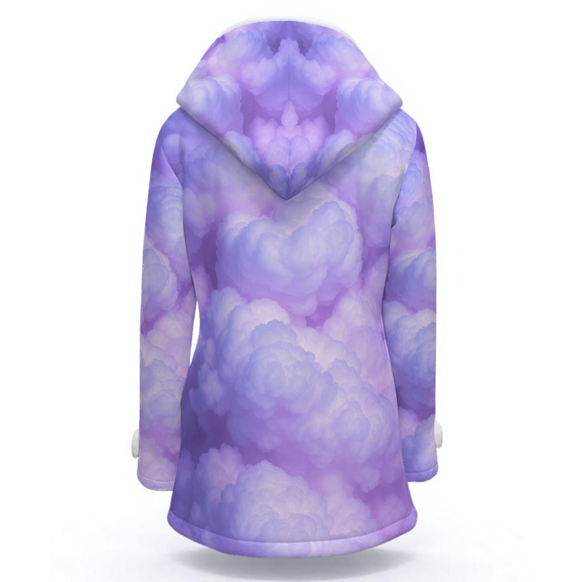 Women's Hooded Double-Breasted Winter Coat With Fleece