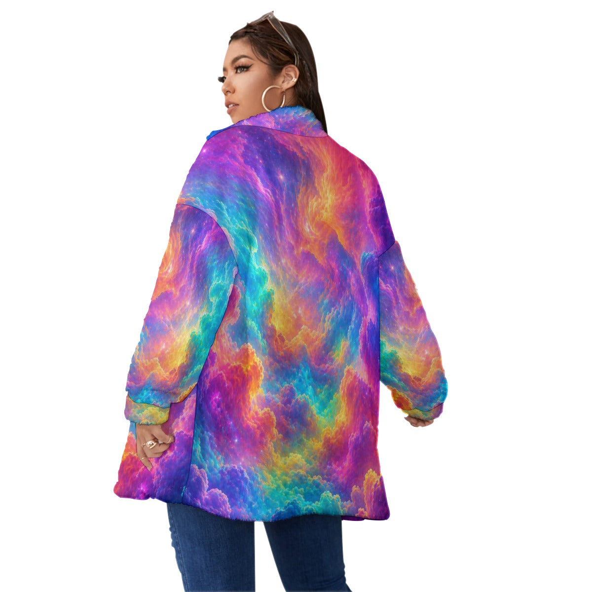 Unisex Borg Fleece Stand-up Collar Coat With Zipper Closure(Plus Size)
