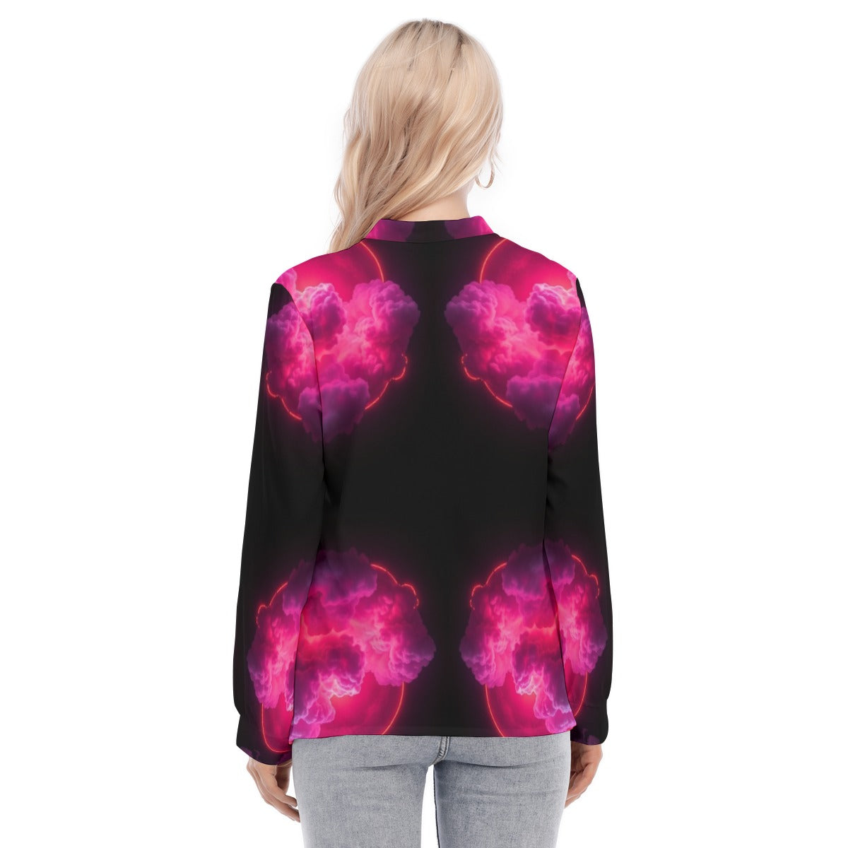 Women's Long Sleeve Blouse With Button Closure