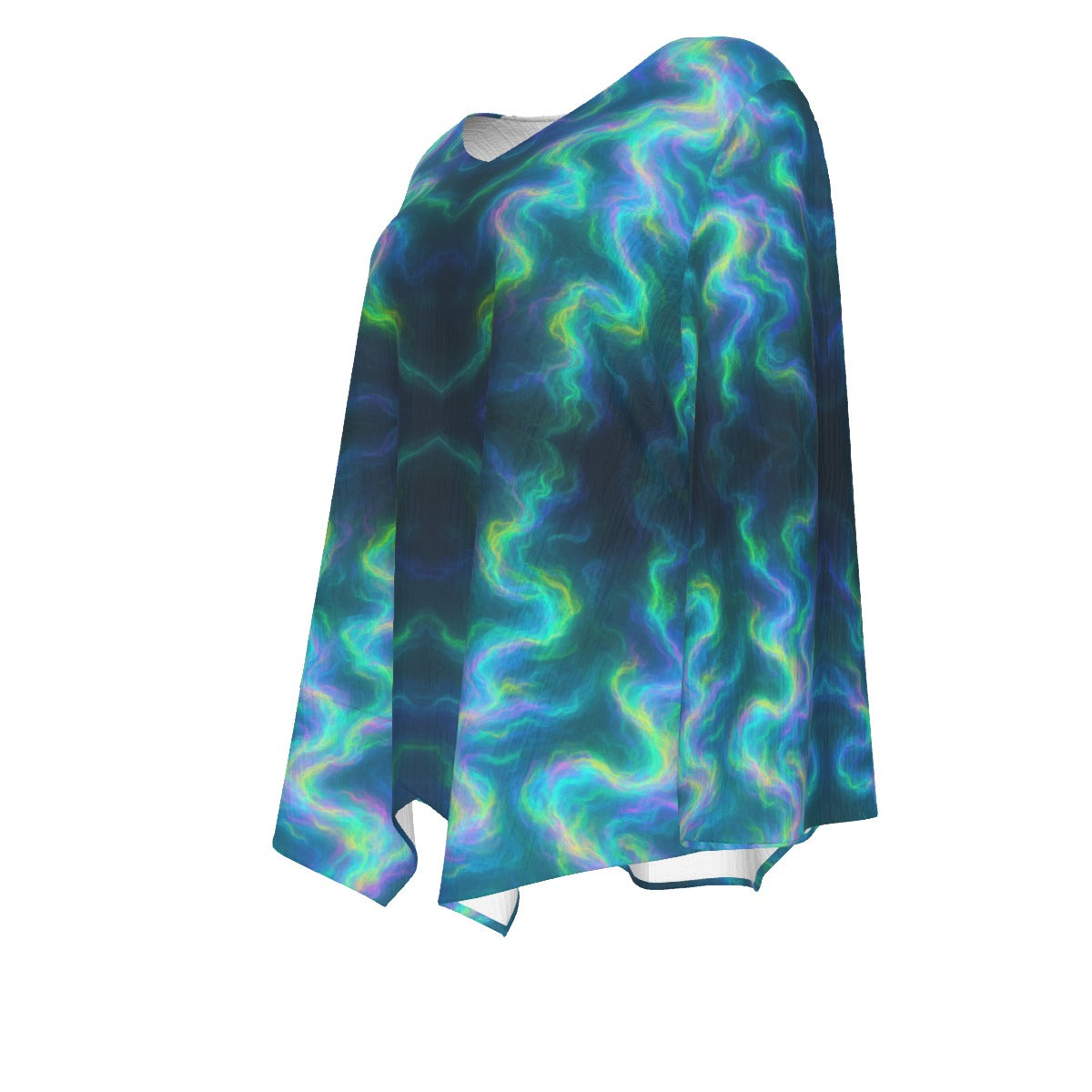 Women's V-neck T-shirt With Irregular Hem