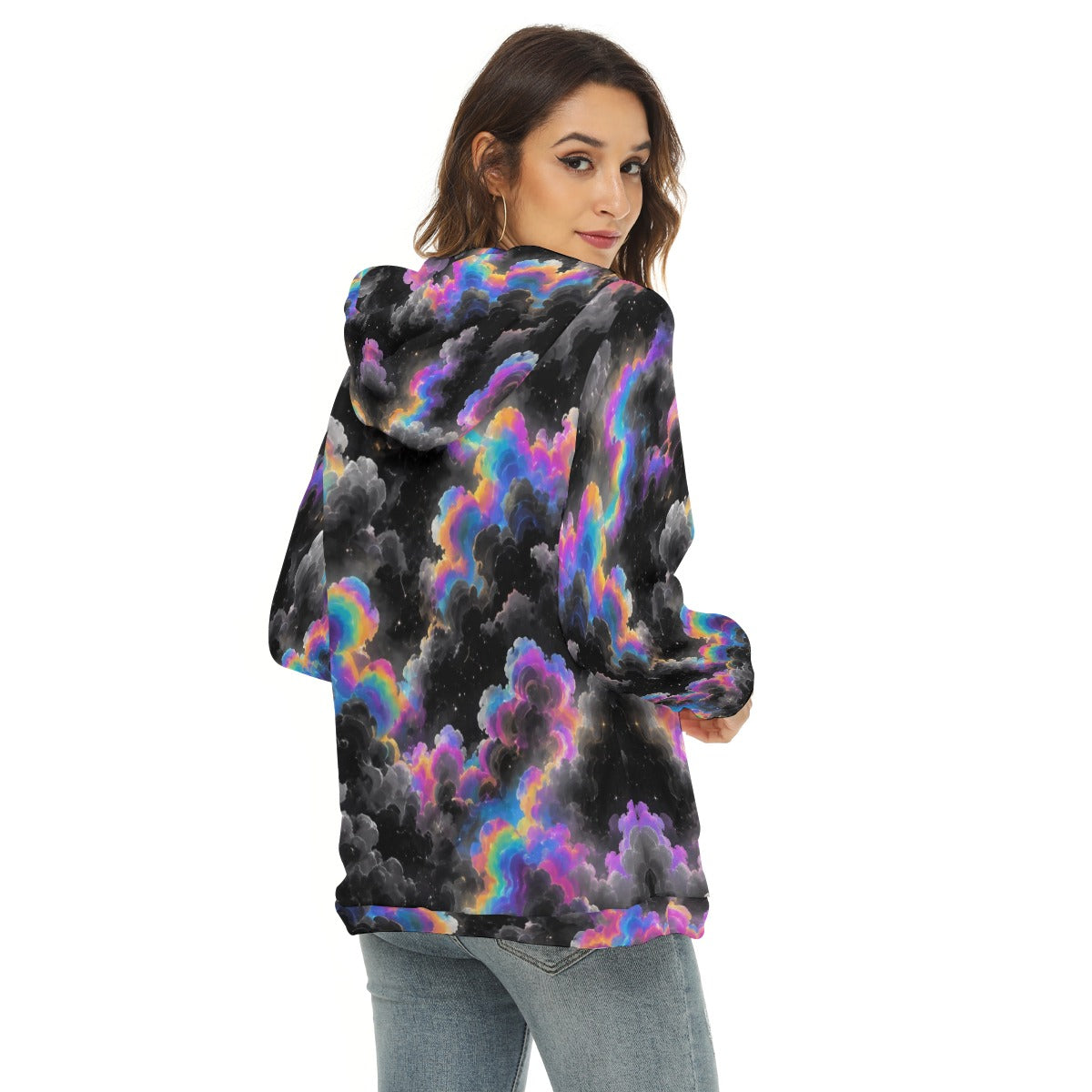 Women's Borg Fleece Hoodie With Half Zip by O’Nimbus – view 4