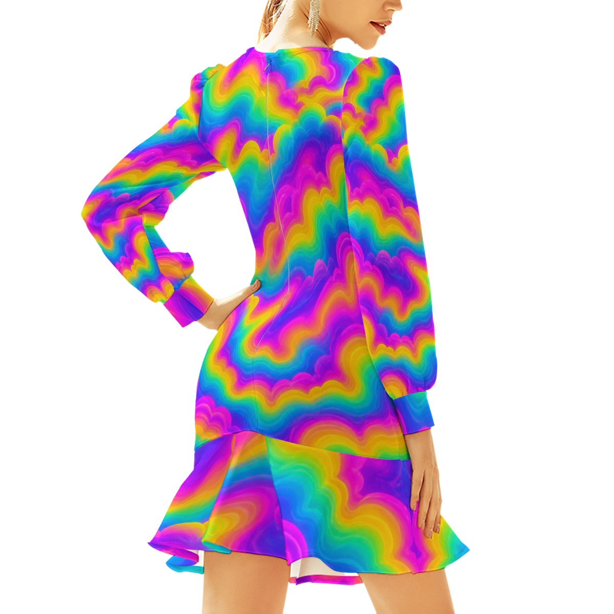 Women's Ruffle Hem Skinny Dress