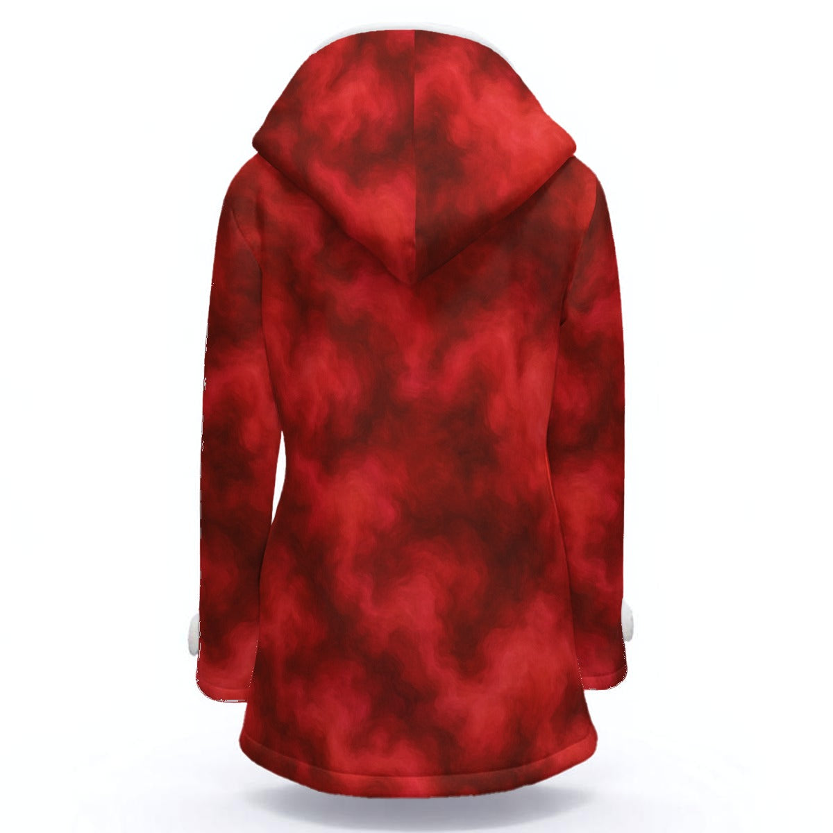 Women's Hooded Double-Breasted Winter Coat With Fleece