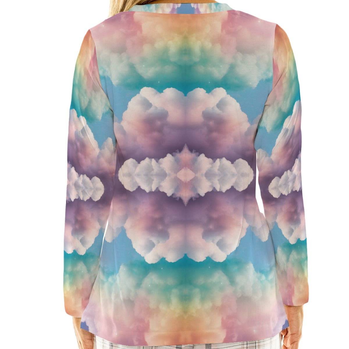 Women's Loose V-Neck T-Shirt With Long Sleeve