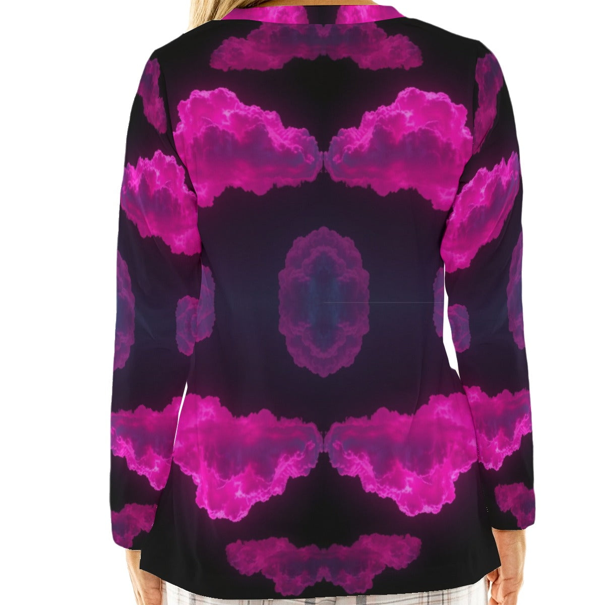 Women's Loose V-Neck T-Shirt With Long Sleeve