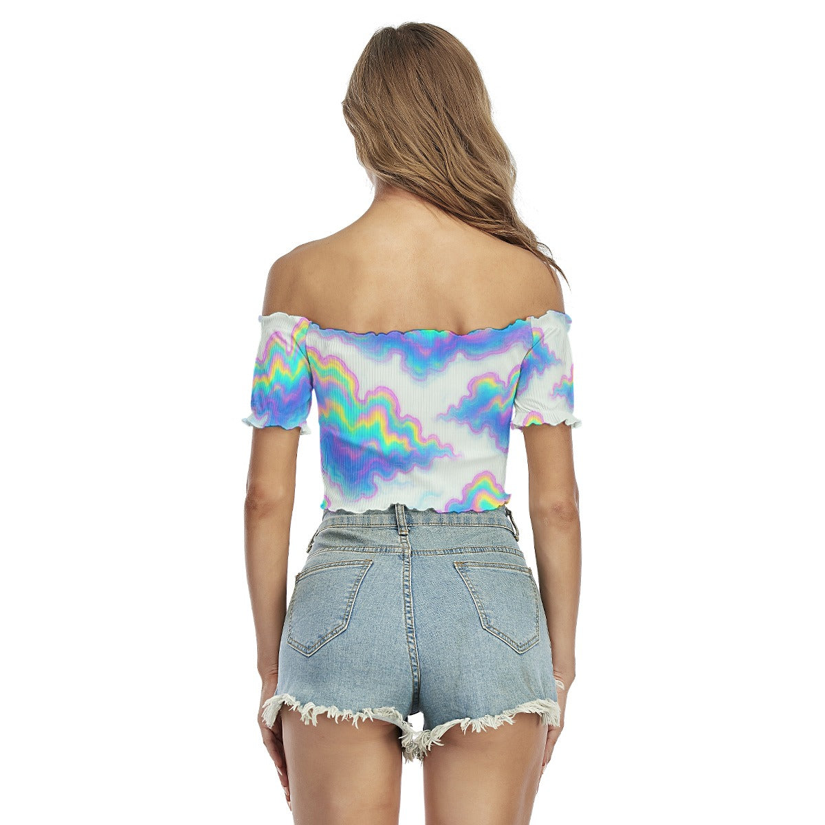 Women's One-shoulder Off-the-navel Short Sleeve T-shirt