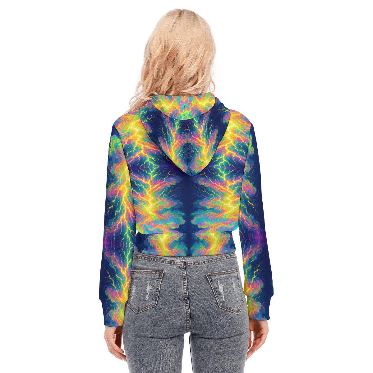 Women's Crop Top Hoodie With Zipper Closure