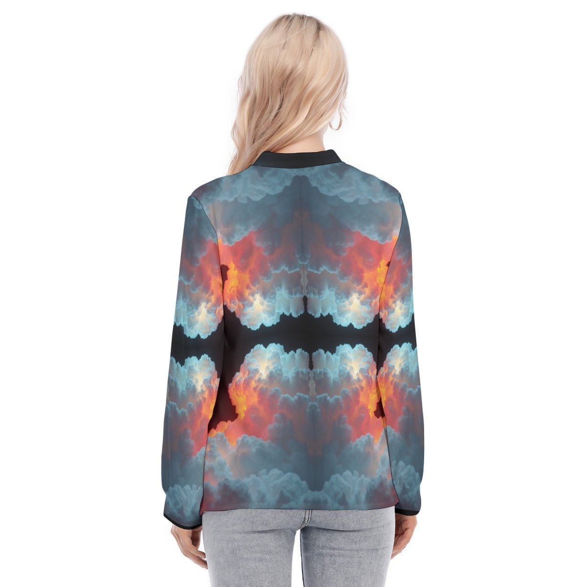 Women's Long Sleeve Blouse With Button Closure