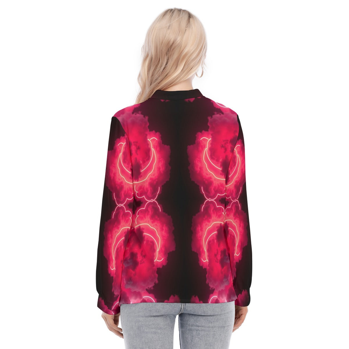 Women's Long Sleeve Blouse With Button Closure