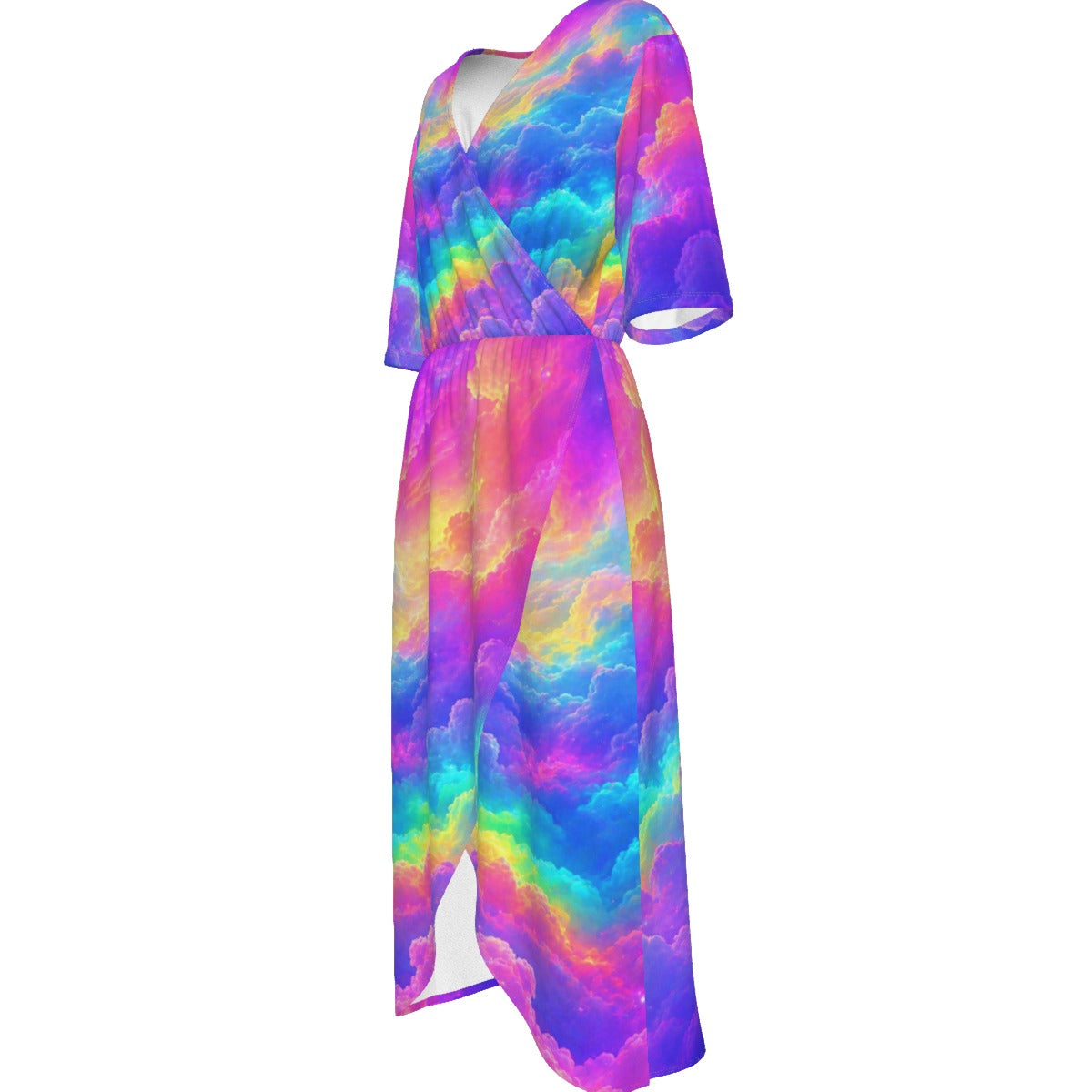 Women's Short Sleeve V-neck Dress