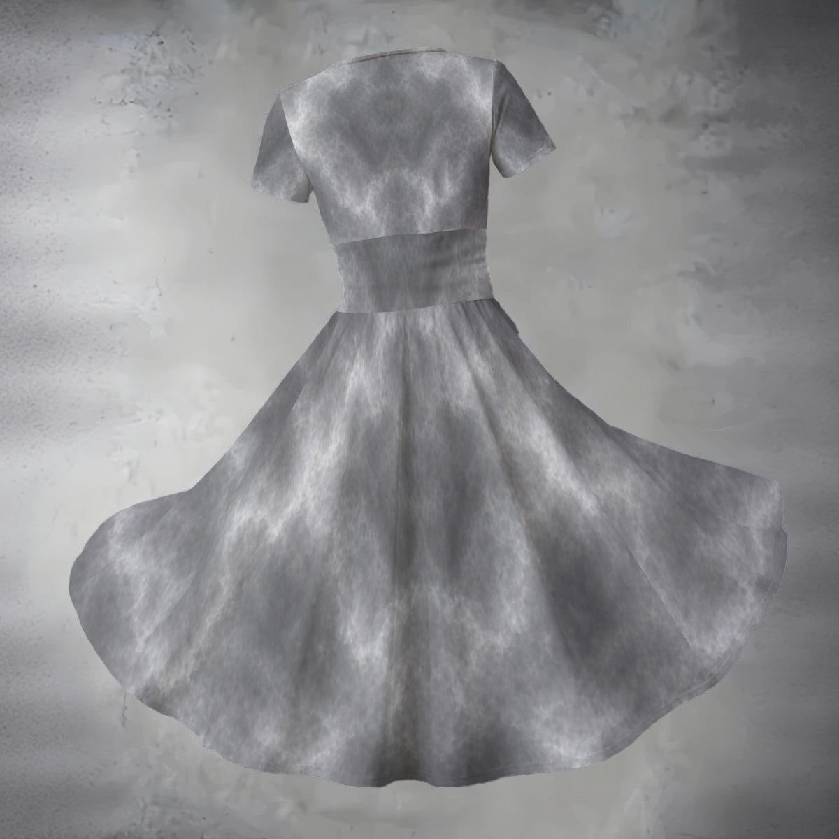 All-over Print Women's Short Sleeve V Neck Midi Dress