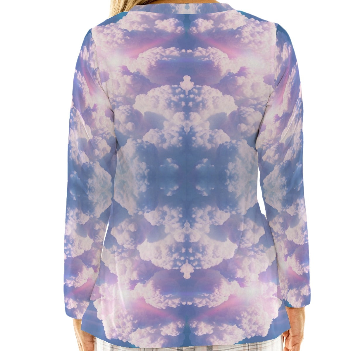 Women's Loose V-Neck T-Shirt With Long Sleeve