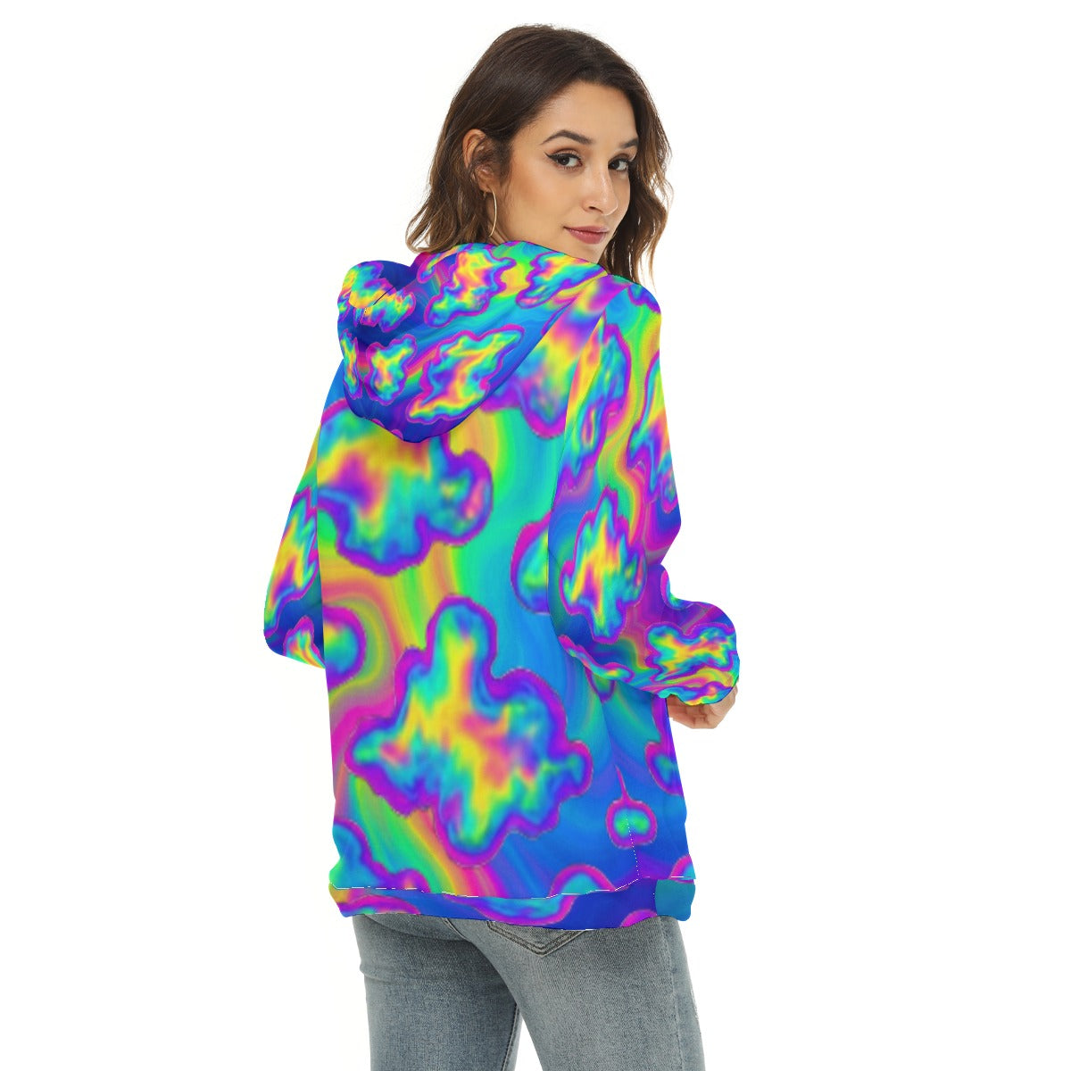 Women's Borg Fleece Hoodie With Half Zip