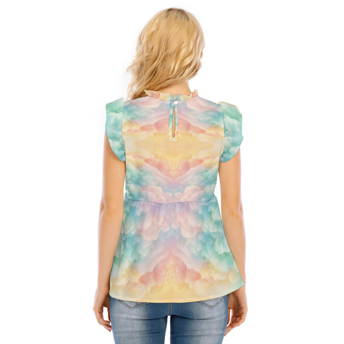 Women's Blouse With Lotus Leaf Lace