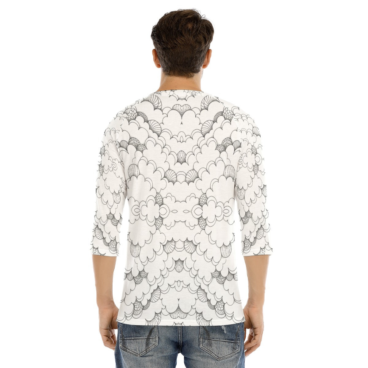 Men's Bracelet Sleeve T-shirt With Button Closure - view 4