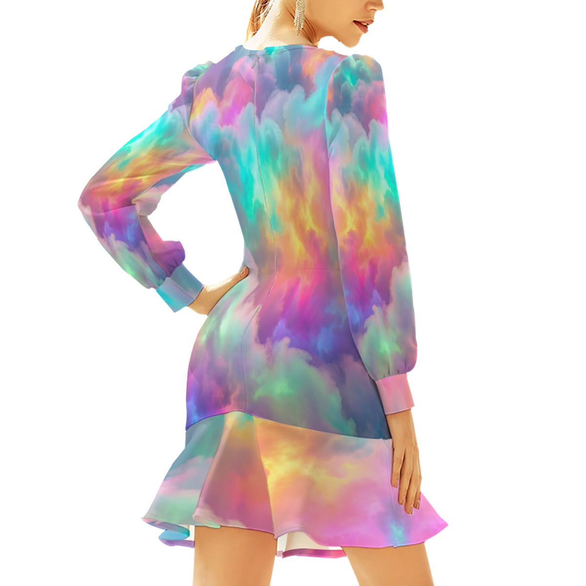 Women's Ruffle Hem Skinny Dress