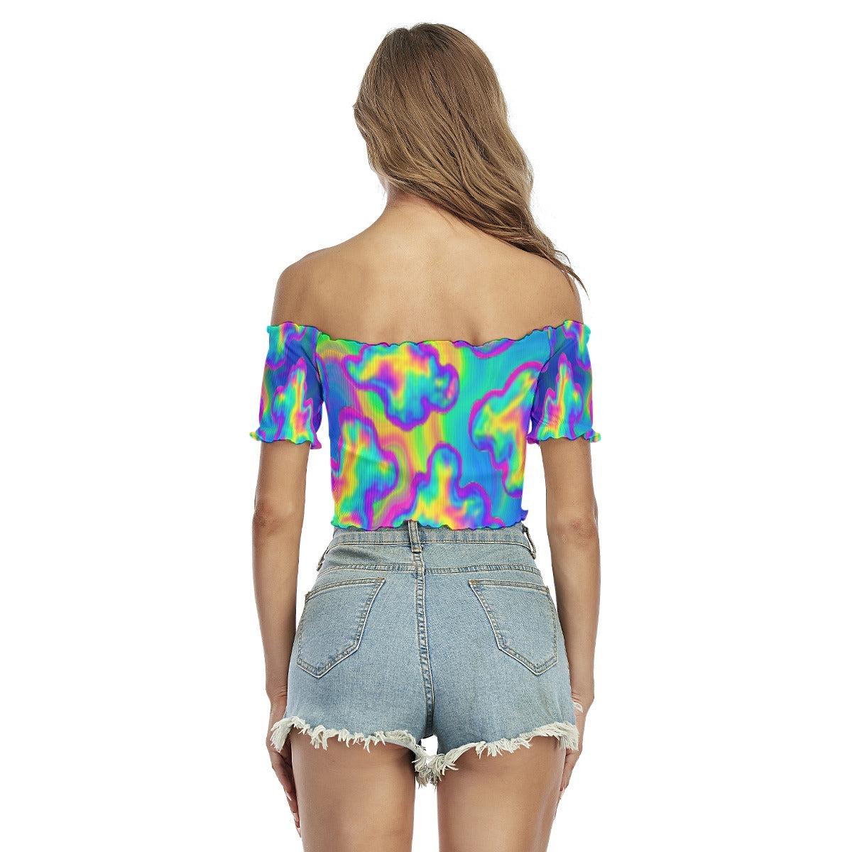 Women's One-shoulder Off-the-navel Short Sleeve T-shirt