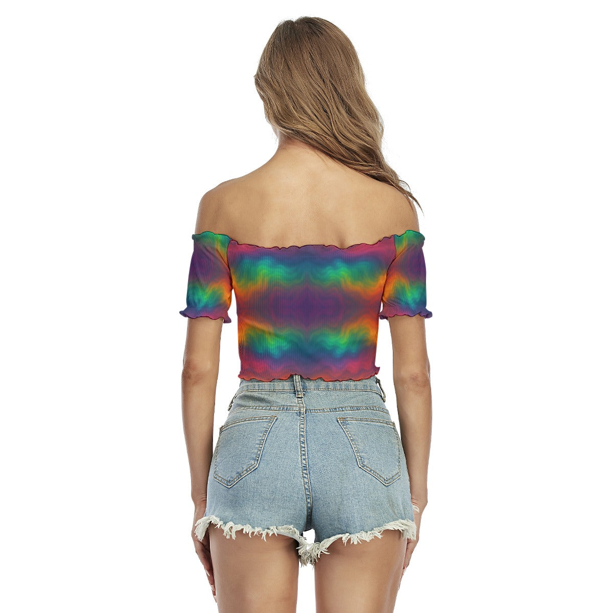 Women's One-shoulder Off-the-navel Short Sleeve T-shirt
