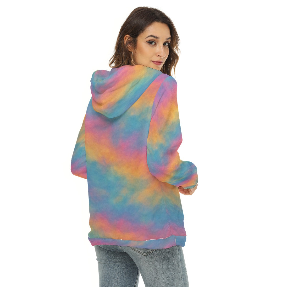 Women's Borg Fleece Hoodie With Half Zip