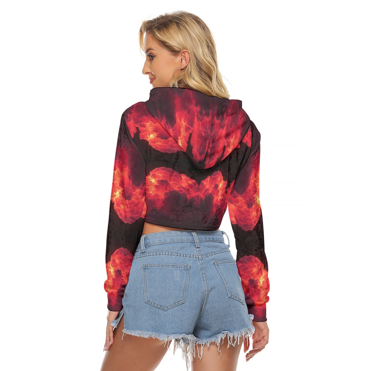 Women's Crop Top Hoodie|Velvet