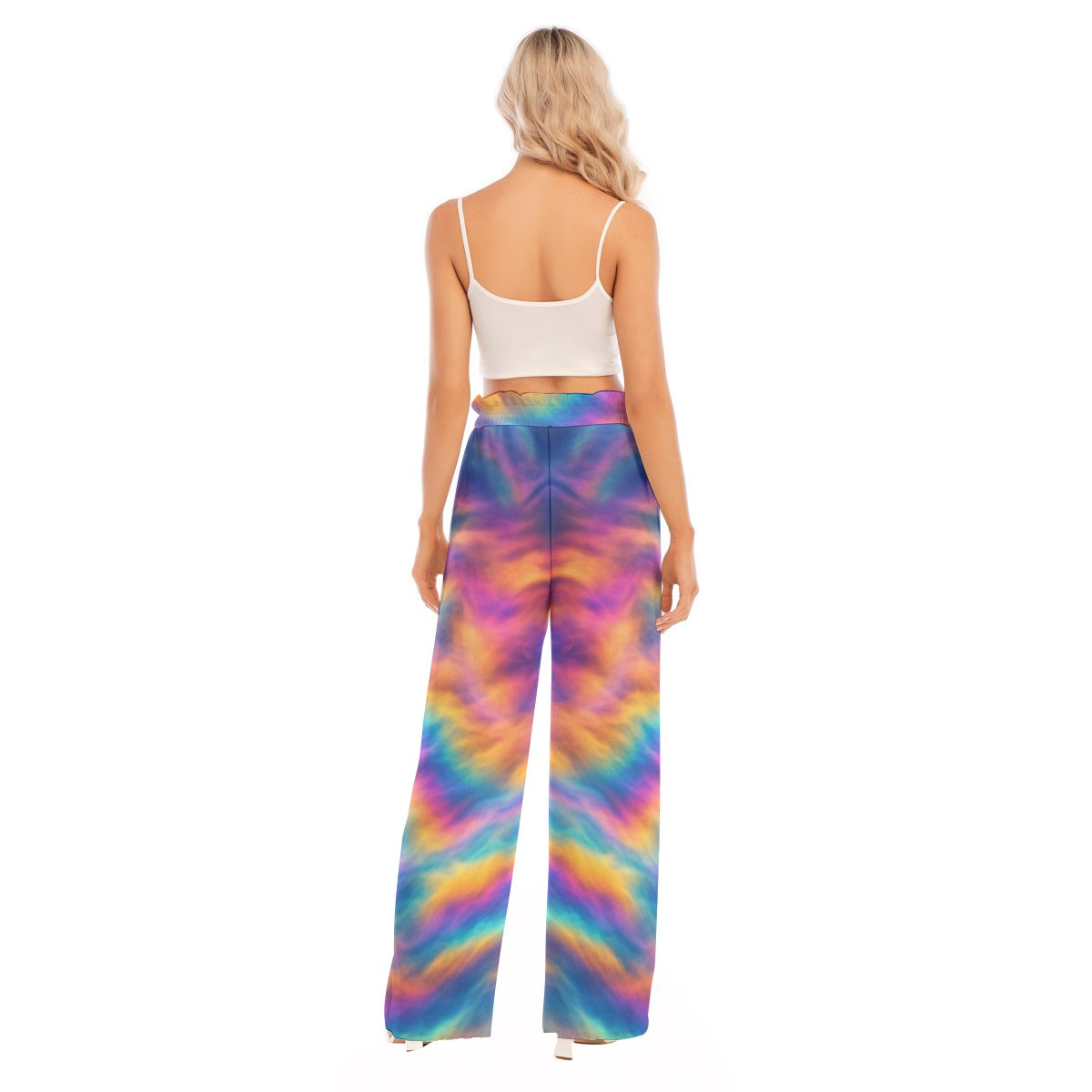 Women's Waist Fungus Edge Wide-leg Pants