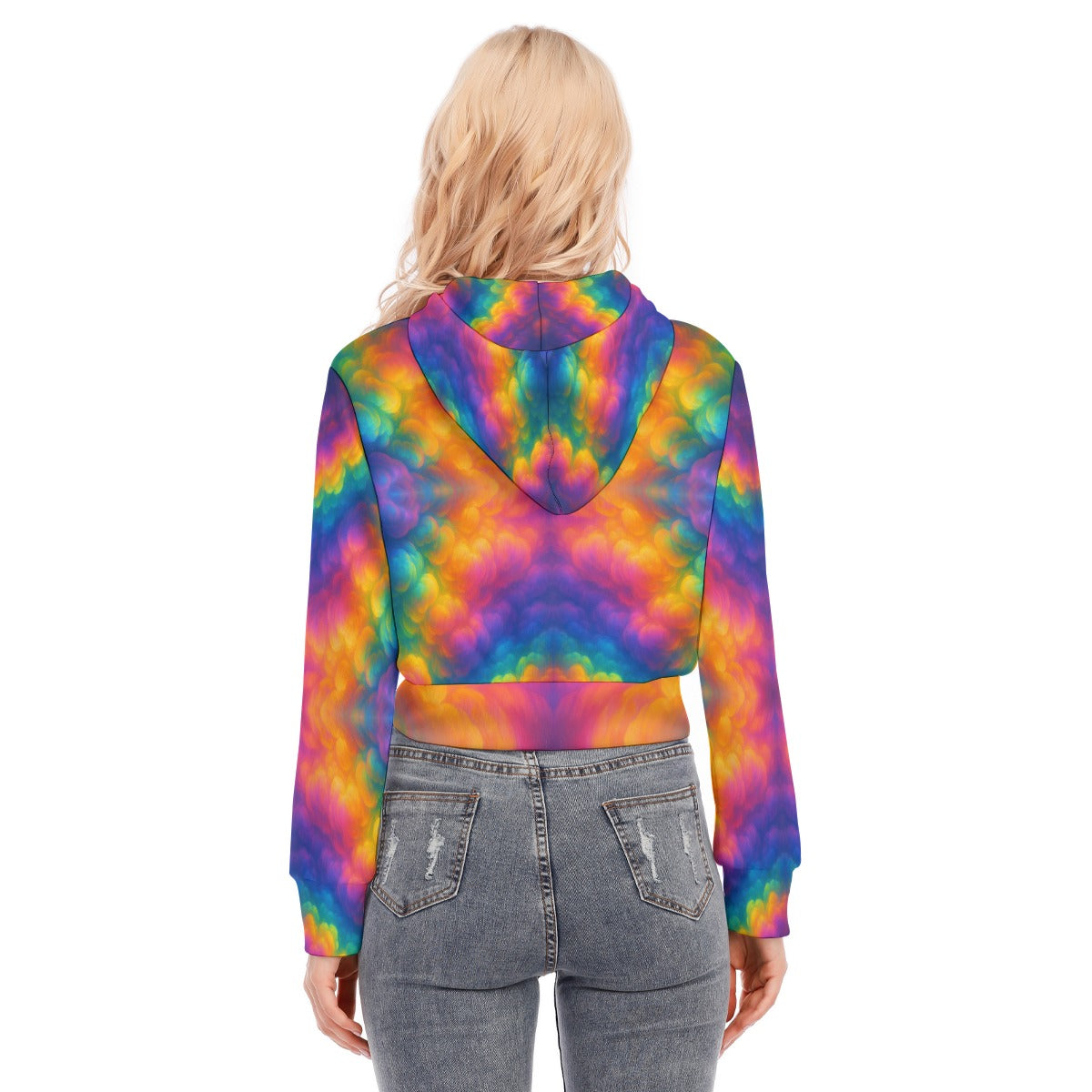 Women's Crop Top Hoodie With Zipper Closure