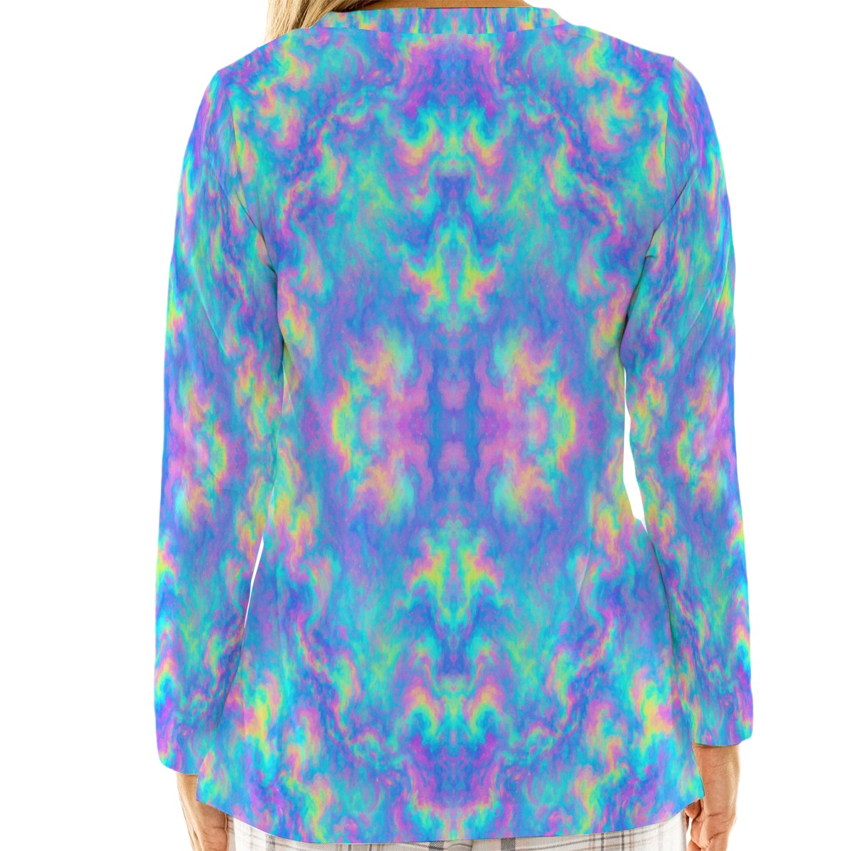 Women's Loose V-Neck T-Shirt With Long Sleeve