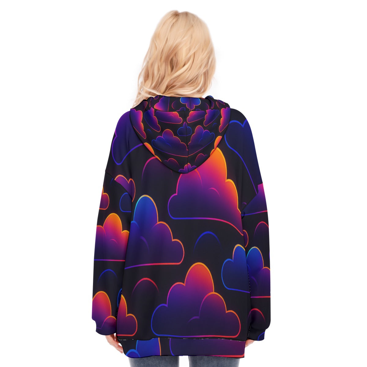 Women's Long Hoodie With Zipper Closure