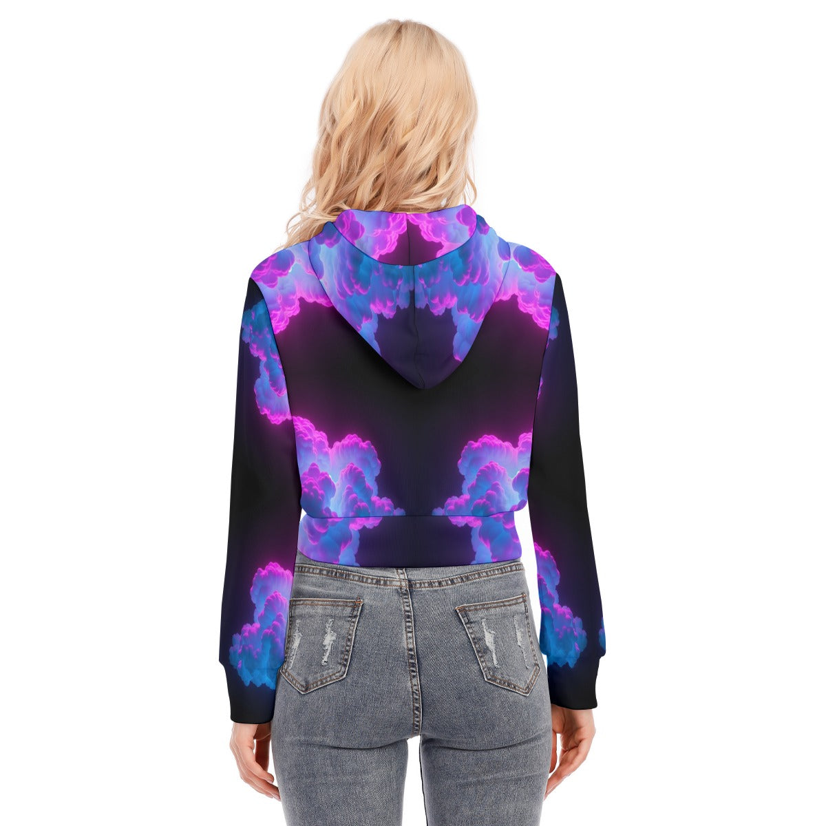 Women's Crop Top Hoodie With Zipper Closure
