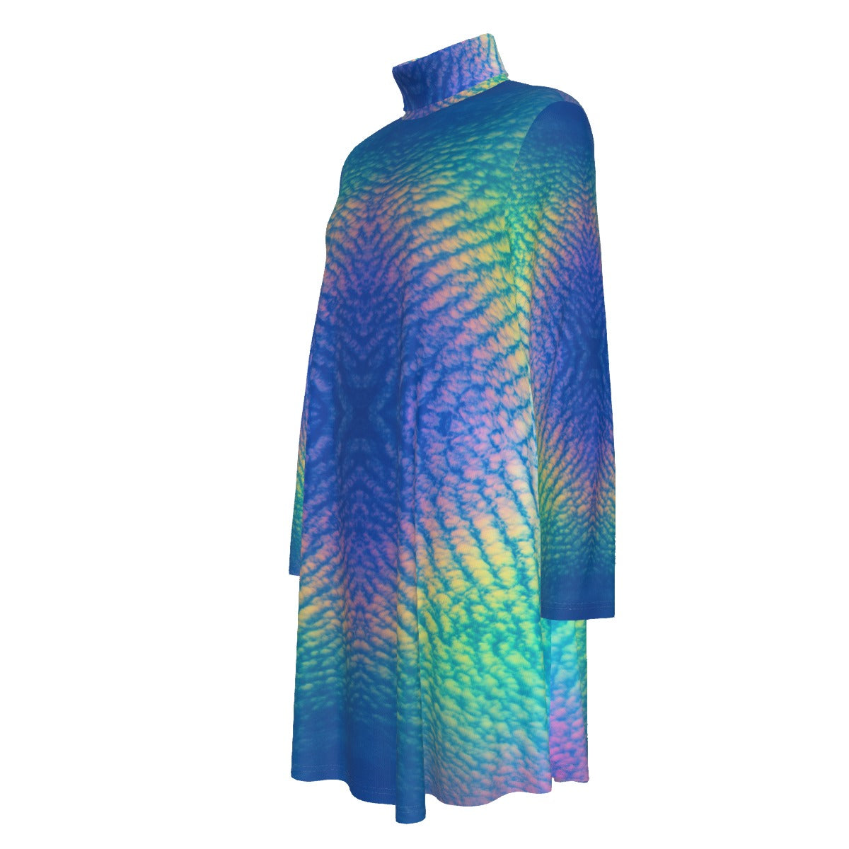 Women's High Neck Dress With Long Sleeve