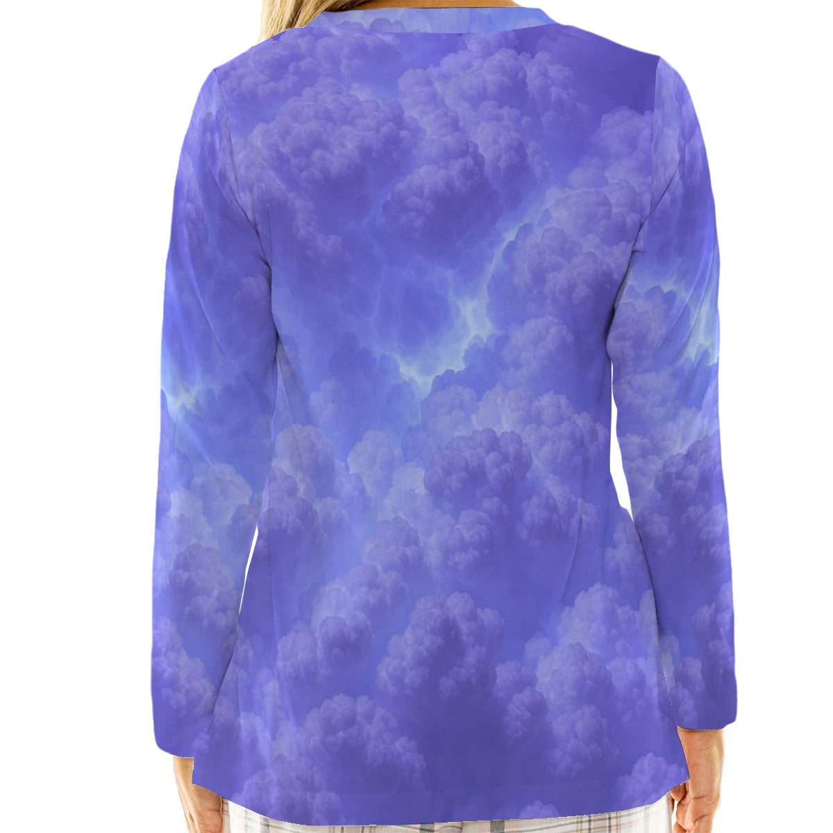 Women's Loose V-Neck T-Shirt With Long Sleeve