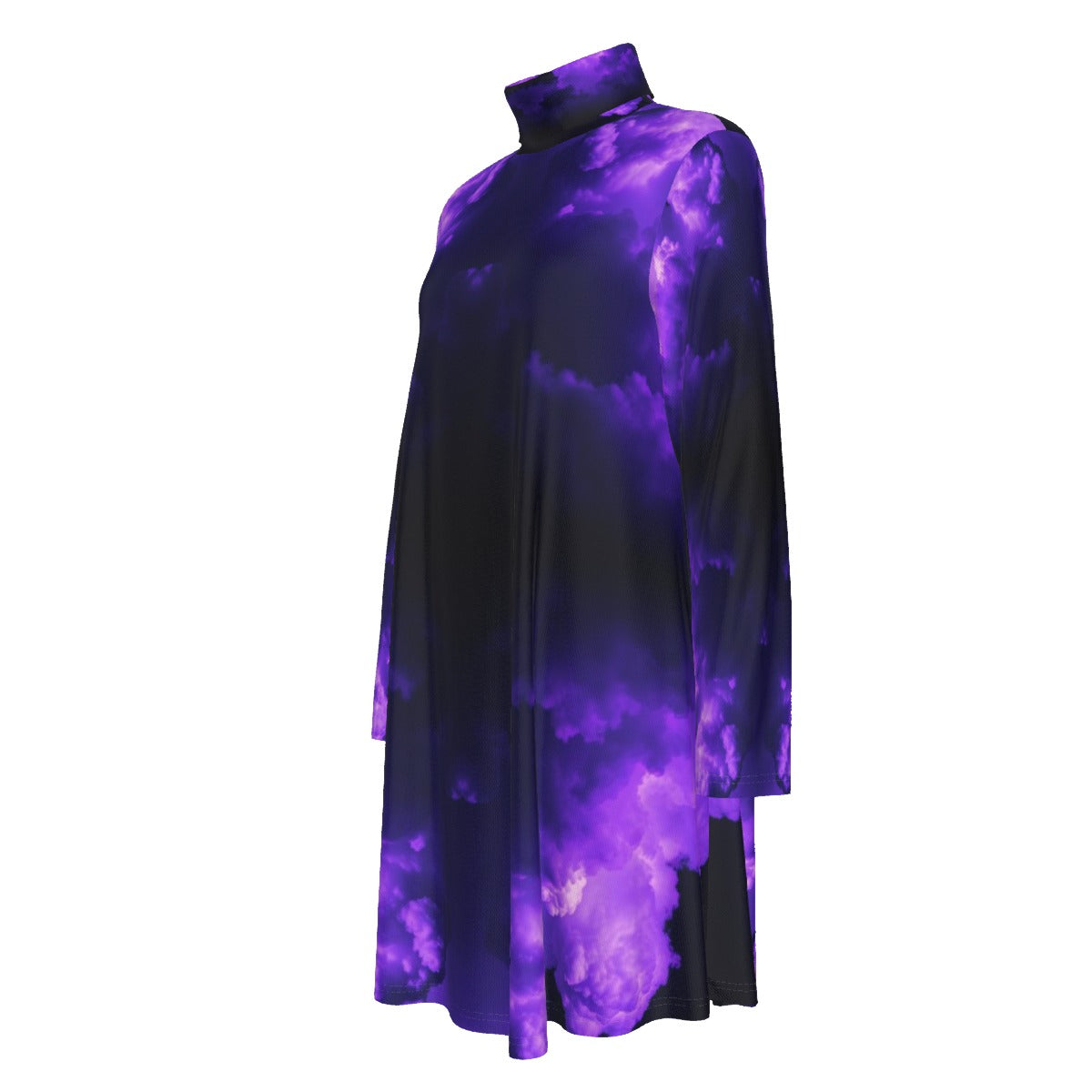 Women's High Neck Dress With Long Sleeve