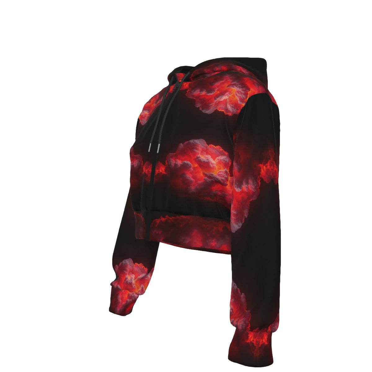 Women's Crop Top Hoodie With Zipper Closure