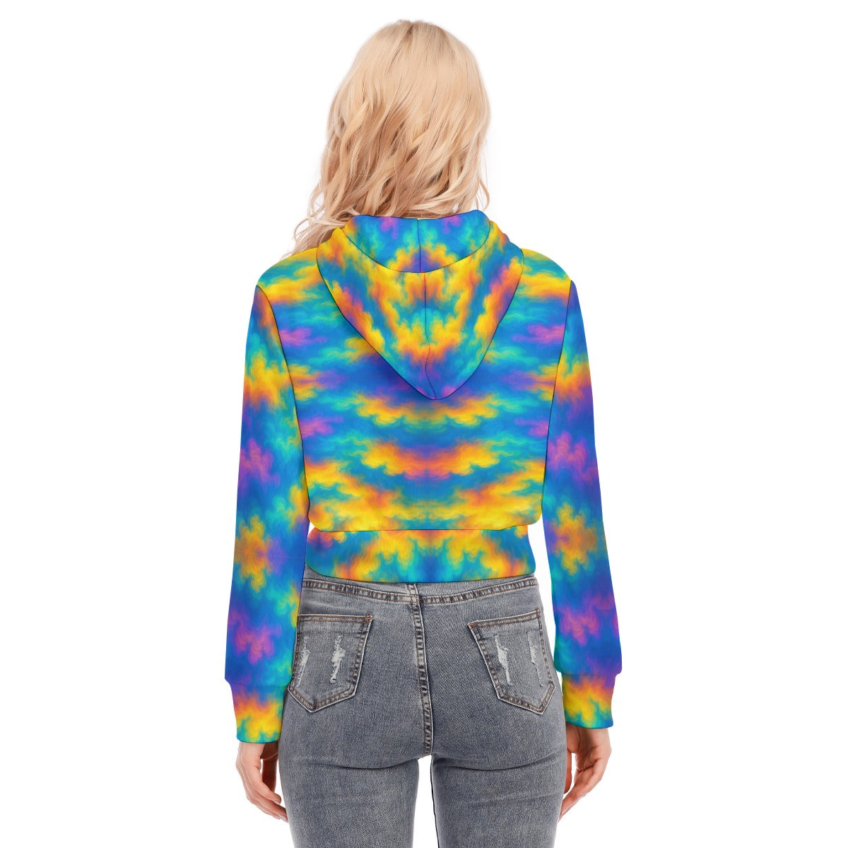 Women's Crop Top Hoodie With Zipper Closure