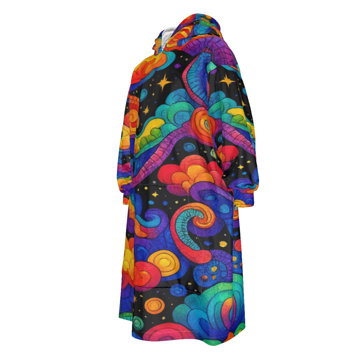 Unisex Kid's Sherpa Fleece Mid-Length Hoodie Blanket