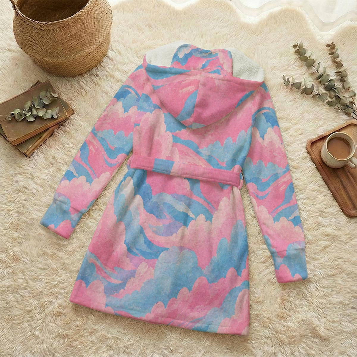 Unisex Flannel Hooded Robe With Eye Mask by O’Nimbus – view 2