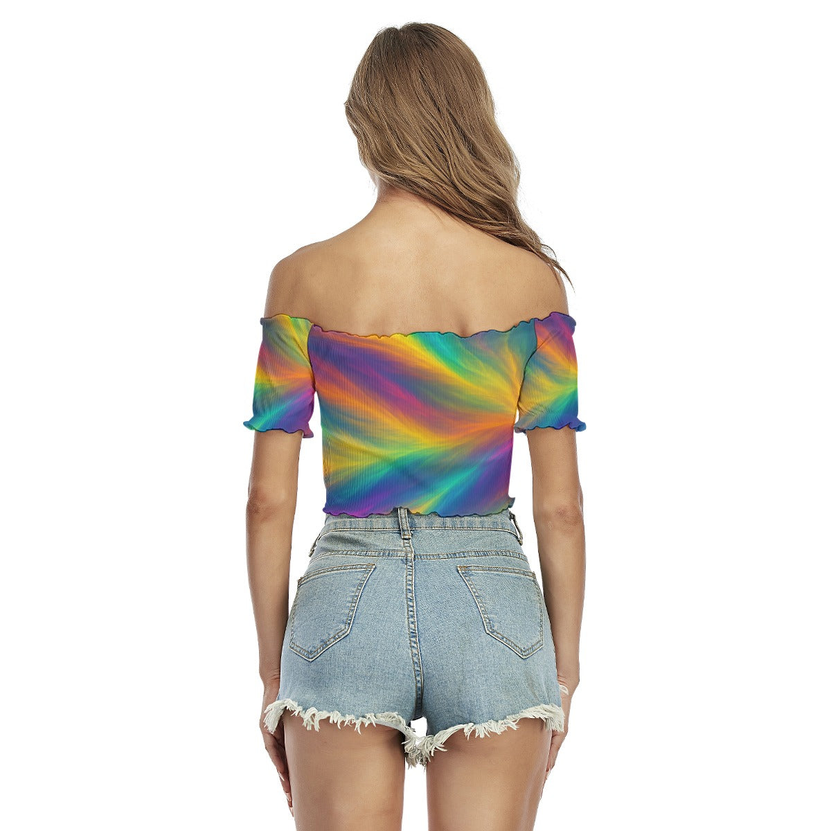 Women's One-shoulder Off-the-navel Short Sleeve T-shirt