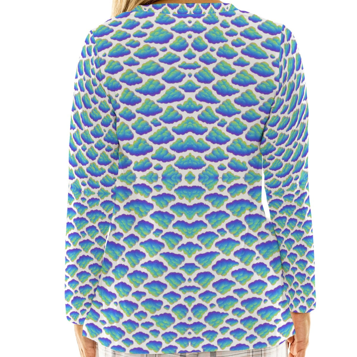 Women's Loose V-Neck T-Shirt With Long Sleeve