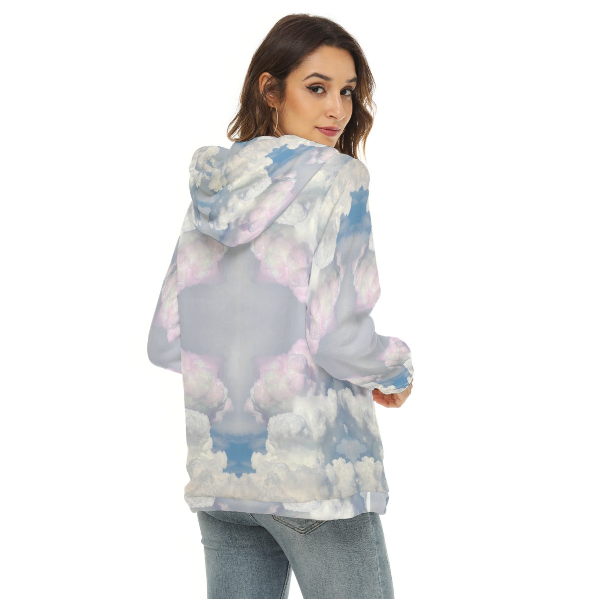 Women's Borg Fleece Hoodie With Half Zip