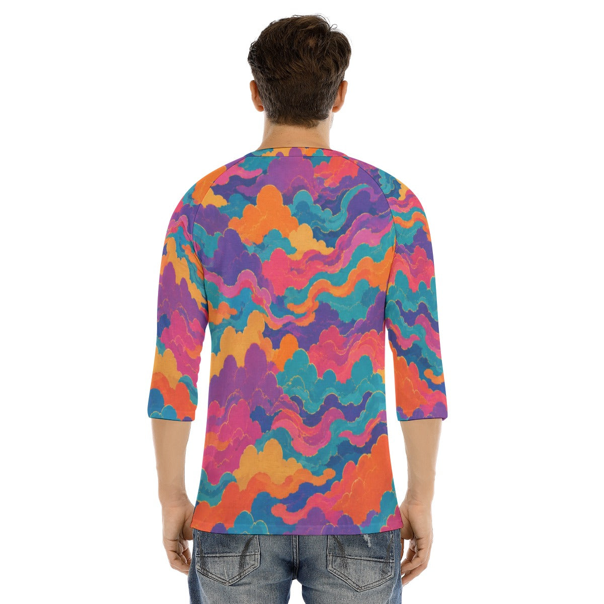 Men's Bracelet Sleeve T-shirt With Button Closure - view 4