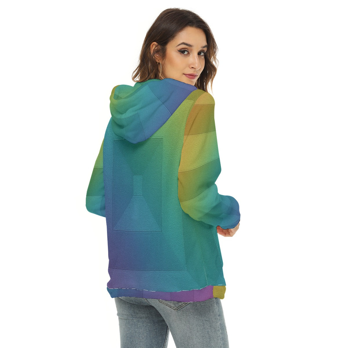 Women's Borg Fleece Hoodie With Half Zip