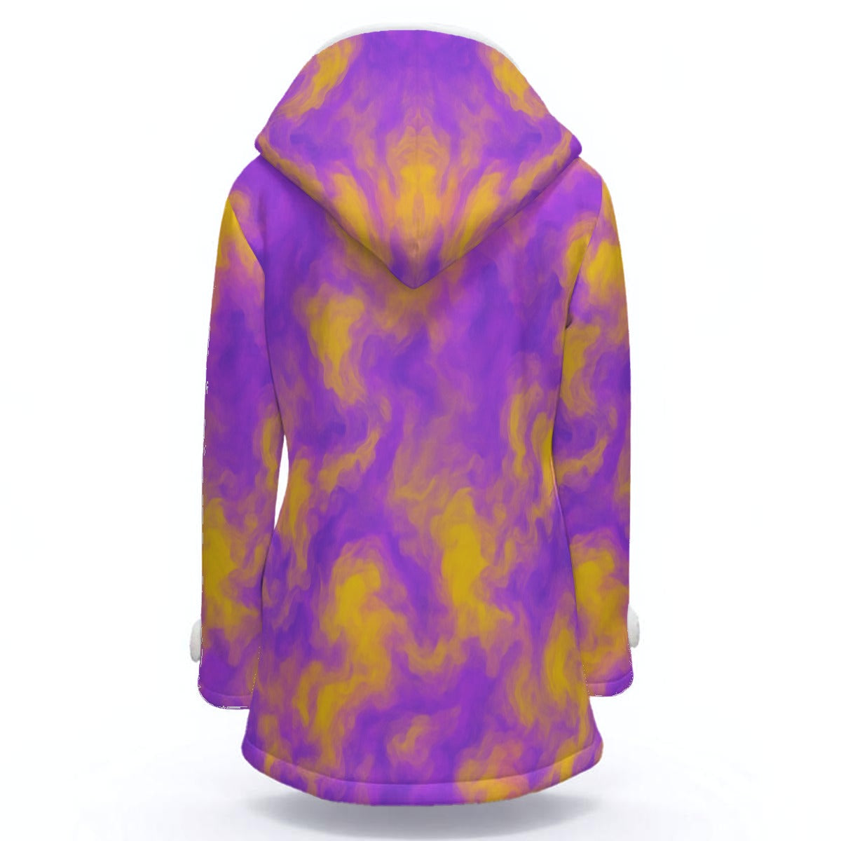 Women's Hooded Double-Breasted Winter Coat With Fleece