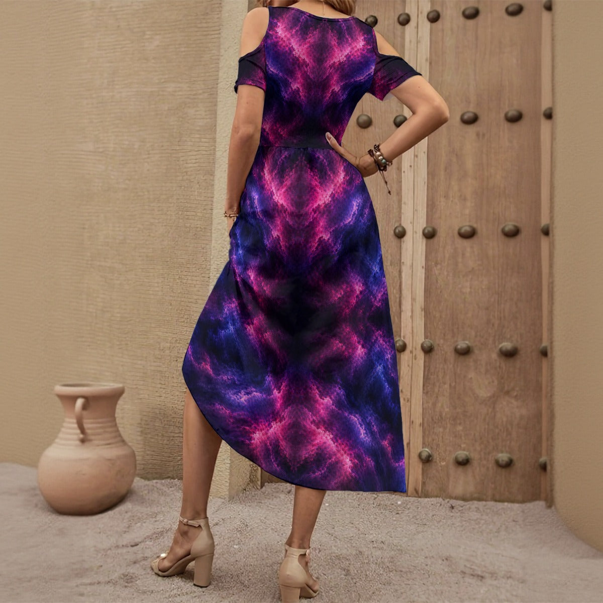 Women's V-neck Off-shoulder Dress
