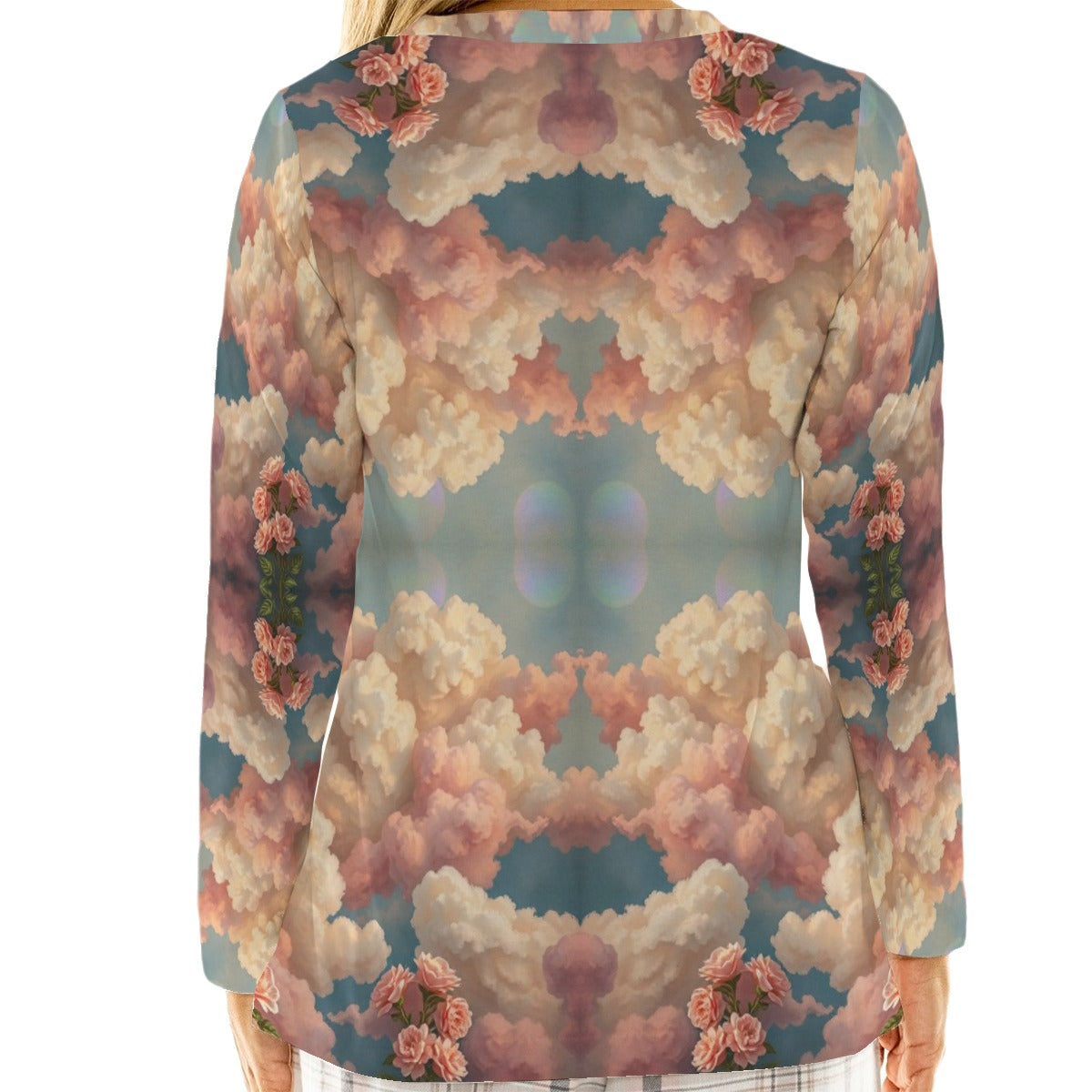 Women's Loose V-Neck T-Shirt With Long Sleeve